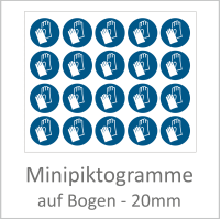 "M009 Handschutz tragen" 20 mm Durchmesser á 10 Stück